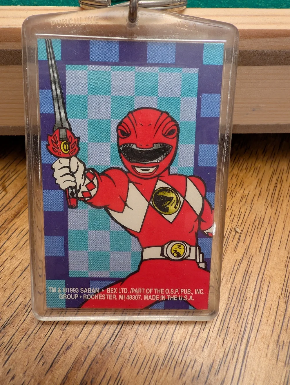 Vintage 1993 Mighty Morphin Power Rangers Red Ranger Keychain